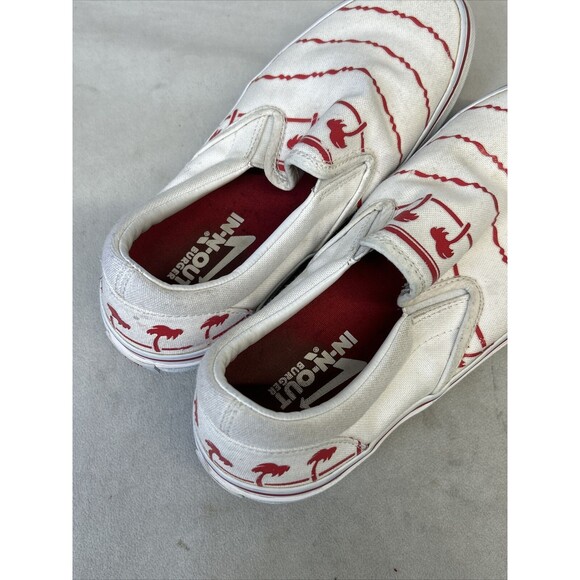 In-N-Out Burger Slip On Canvas Shoes Mens US 7 UK 6 White and Red Palm Trees - Picture 10 of 16